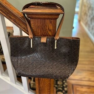 Calvin Klein Dark Brown Monogram Tote